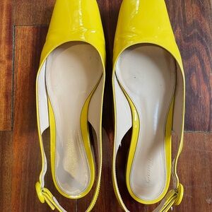 Gianvito Rossi Yellow Patent Leather Flats